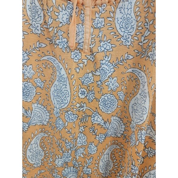 Melloday Womens Paisley Blouse With Crochet Yoke & Tie Neck Small - Picture 2 of 6